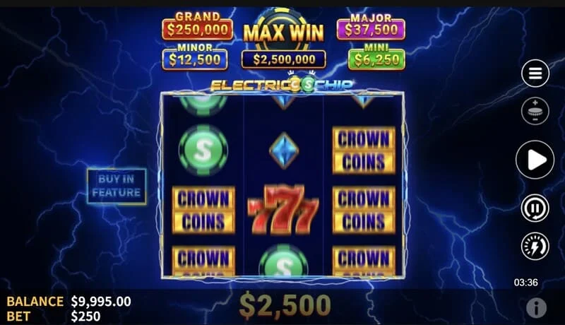 Electric Chip - Hold and Spin starts with a Collector Coin on the second reel
